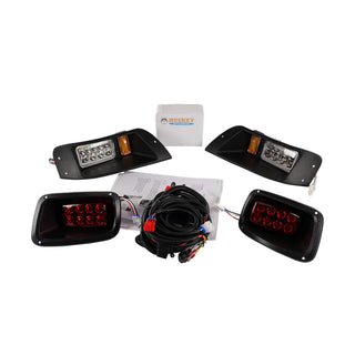 Huskey EZGO LED Light Kit Adjustable LED Headlights & Taillights 12 Volt For TXT Golf Cart 96-13 Basic Harness Included -Do Not Fit EZGO T48 (TXT 2014+) /RXV/ST Models