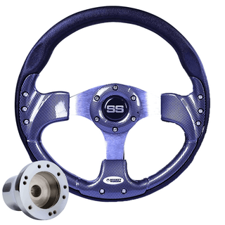 Sports Style SS Golf Cart Steering Wheel with Adapter Option