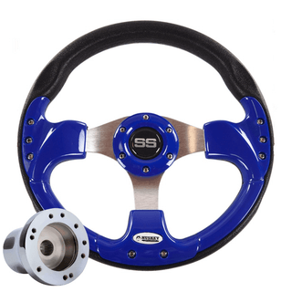 Sports Style SS Golf Cart Steering Wheel with Adapter Option