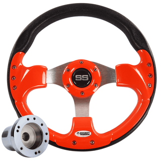 Sports Style SS Golf Cart Steering Wheel with Adapter Option