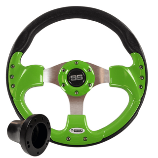 Sports Style SS Golf Cart Steering Wheel with Adapter Option