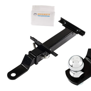 Huskey Universal Golf Cart Black Powder Coating Trailer Hitch with 2” Inch Anti-Corrosion 6000 Lbs Chrome Trailer Ball, Fits Rear Seat Footplate Compatible with EZGO, Club Car, Yamaha