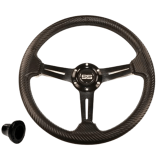 Carbon Fiber Wrapped Golf Cart Steering Wheel with Adapter Option