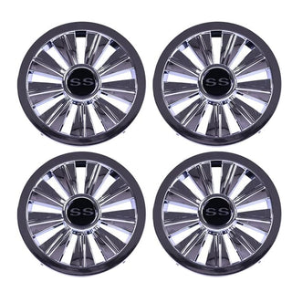 Chrome Golf Cart Wheel Covers Hub Caps 8" Compatible with EZGO Club Car Yamaha Stock Wheels
