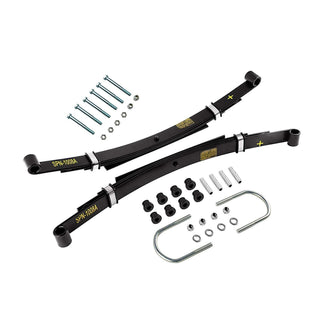 Huskey Parts Company Heavy Duty Golf Cart Rear Leaf Springs (4 Leaf) for Club Car DS 1982+, Set of 2, Bushing Kits & U Bolts, Rear Leaf Spring Bolts and Nuts are Included