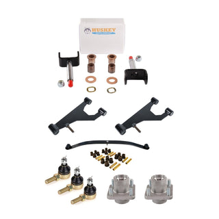 Golf Cart Front End Repair Rebuild Kit for Club Car DS 1993-2002 Models, Includes 2x King Pins, Front Rear End Bushings, 3x Tie Rod Ends, 2x Delta A Arms, Front Leaf Spring, 2x Front Hub ASM.