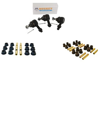 Huskey Club Car DS Front Rear End Repair/Rebuild Kit for 1993-2008 Models, Includes 1X Pair of King Pin Kit, 3X Tie Rod Ends, Control Arm Bushing Kit & Front & Rear Spring Bushing Kits