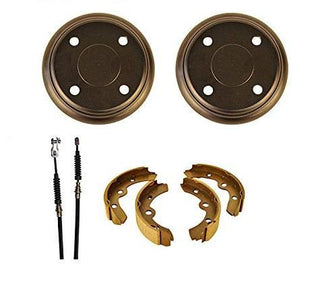 Huskey Golf Cart Brake Repair Kit for Club Car DS 2000+, Cables, Shoes, and Drums, New