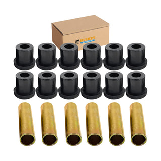 Huskey EZGO TXT Golf Cart Rear Leaf Spring Bushing Kit with 6X Sleeves and 12X Bushings Made of Long Lasting Rubber for 1996-Up. Replaces OEM Sleeve Part No#: 70289G02 and Bushing Part No#: 70291G0.