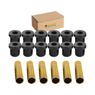 Huskey EZGO TXT Golf Cart Rear Leaf Spring Bushing Kit With 6X Sleeves and 12X Bushings Made of Long Lasting Rubber For 1996-Up. Replaces OEM Sleeve Part No#: 70289G02 and Bushing Part No#: 70291G0