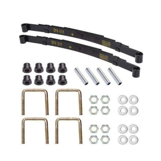 Huskey Parts Company EZGO Rear Heavy Duty Leaf Spring Kits 1994-Up TXT Golf Cart - 4 Leaf/Set of 2, Include Bushing kit and U Bolt kit…