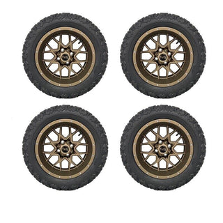 14 Inch Matte Bronze Fusion Golf Cart Wheels With 23x10-14 All Terrain Tires, Set of 4