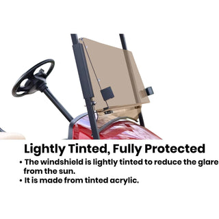 Huskey 3/16" Thick Tinted Windshield – Fits Club Car, E-Z-GO & Yamaha Models (Multiple Years)