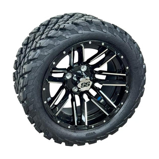 14 Inch Machined Moto Golf Cart Wheels With 23x10-14 Street Tires, Set of 4