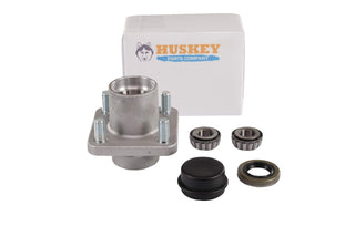 Huskey Front Wheel Hub Assembly for EZGO TXT/Medalist 2001-Up Gas and Electric Golf Carts with Bearings, Oil Seals and Dust Caps Replaces OEM# 70895-G01, 70895G01