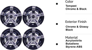 Huskey Parts Company Golf Cart 8" Wheel Covers Hub Caps Chrome Black Compatible with EZGO Club Car Yamaha Stock Rims