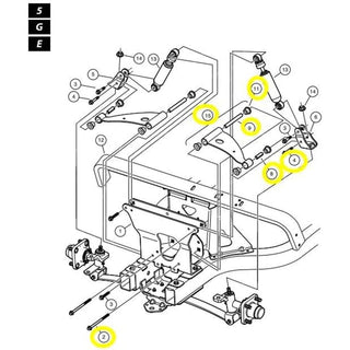 2xClub Car Precedent A-Arm Control Arm Heavy Duty Design 2004+ G&E Golf Carts Replacing OEM 103388501 AM1244201 Kit