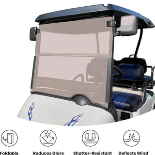 Huskey 3/16" Thick Tinted Windshield – Fits Club Car, E-Z-GO & Yamaha Models (Multiple Years)