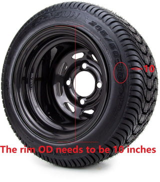 Huskey Parts Company 10 Inch Golf Cart Hub Caps Wheel Covers W/Chrome Spokes for EZGO Cub Car Yamaha