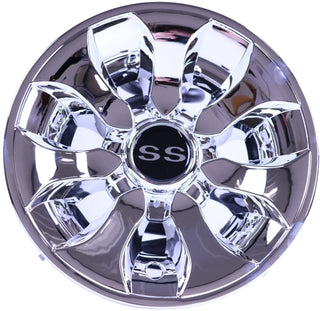 Huskey Parts Company 4X Chrome Golf Cart Wheel Covers Hub Caps 8" Compatible with EZGO Club Car Yamaha Stock Rim