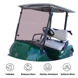 Huskey 3/16" Thick Tinted Windshield – Fits Club Car, E-Z-GO & Yamaha Models (Multiple Years)