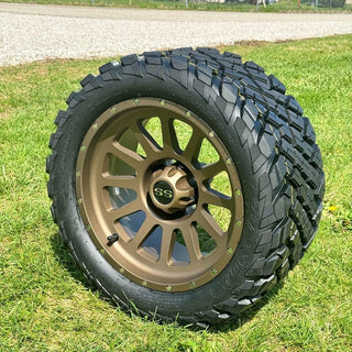 14 Inch Matte Bronze Cascade Golf Cart Wheels With 23x10-14 Street Tires, Set of 4