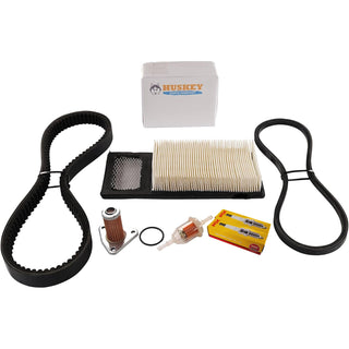 Huskey Parts Company Golf Cart Tune Up Kit for EZGO TXT 1994-2005 295/350cc 4 Cycle Model, Clutch Drive Belt, Starter Generator Belt, Air Filter (Flat Panel), Fuel Filter, Oil Filter & NGK Spark Plug
