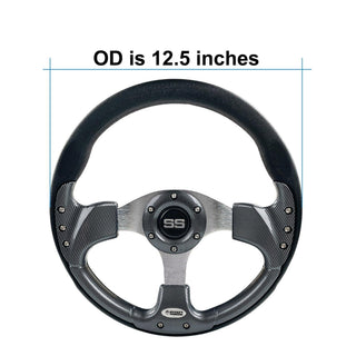 Sports Style SS Golf Cart Steering Wheel with Adapter Option