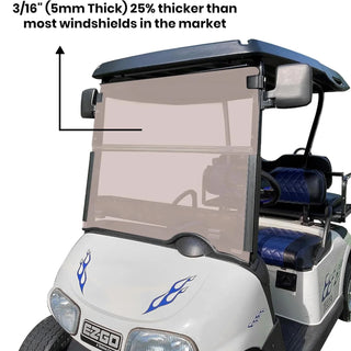 Huskey 3/16" Thick Tinted Windshield – Fits Club Car, E-Z-GO & Yamaha Models (Multiple Years)