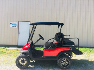 14 Inch Machined Fusion Golf Cart Wheels With 22x10-14 Street Tires, Set of 4