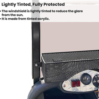 Huskey 3/16" Thick Tinted Windshield – Fits Club Car, E-Z-GO & Yamaha Models (Multiple Years)