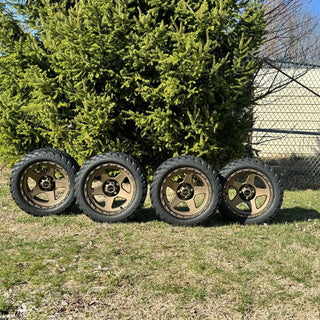 14 Inch Matte Bronze Warrior Golf Cart Wheels With 23x10-14 Street Tires, Set of 4