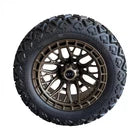4x 14" Golf Cart Wheels Bronze Defender On 23" A/T Tires DOT, EZGO/Club Car/YMH