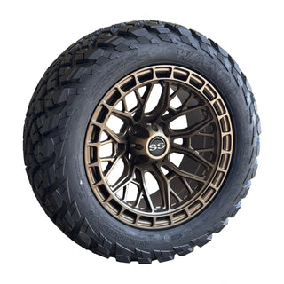 14x7" Bronze Golf Cart Wheels/ Tires 23x10-14 All Terrain DOT, EZGO/Club Car/YMH