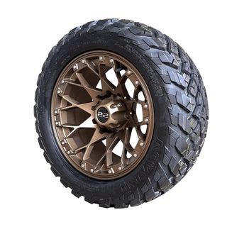 Golf Cart 14x7 Matte Bronze Wheels & 23" DOT All Terrain Tires EZGO/Club Car/YMH