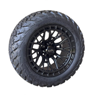 14" BLK Defender Golf Cart Wheels &Tires 23x10-14 All Terrain DOT, EZGO Club Car