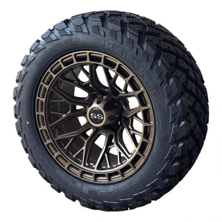 14x7" Bronze Golf Cart Wheels/ Tires 23x10-14 All Terrain DOT, EZGO/Club Car/YMH