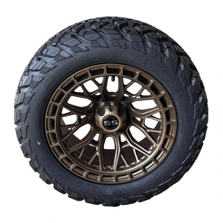 14x7" Bronze Golf Cart Wheels/ Tires 23x10-14 All Terrain DOT, EZGO/Club Car/YMH