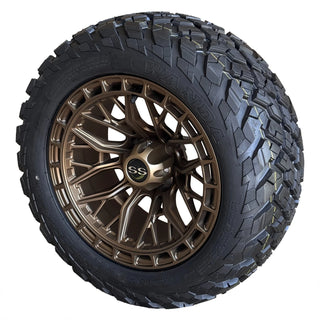 14x7" Bronze Golf Cart Wheels/ Tires 23x10-14 All Terrain DOT, EZGO/Club Car/YMH
