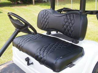 2 PCS Black EZGO Seat Cover For TXT/Medalist 94-13 Golf Cart, 1/2" Extra Cushion