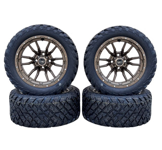 Golf Cart 14" Bronze Huntsman Wheels W/ 23" Street Tread Tires DOT EZGO/Club Car