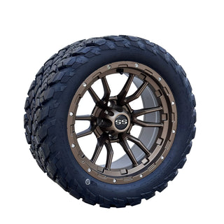 Golf Cart 14" Bronze Huntsman Wheels W/ 23" Street Tread Tires DOT EZGO/Club Car
