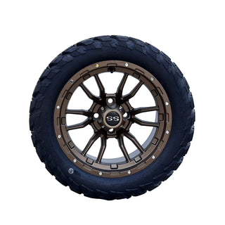 Golf Cart 14" Bronze Huntsman Wheels W/ 23" Street Tread Tires DOT EZGO/Club Car