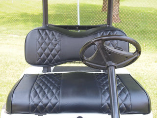 2 PCS Black EZGO Seat Cover For TXT/Medalist 94-13 Golf Cart, 1/2" Extra Cushion