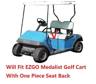 2 PCS Black EZGO Seat Cover For TXT/Medalist 94-13 Golf Cart, 1/2" Extra Cushion