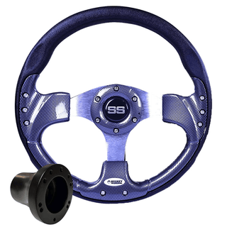 Sports Style SS Golf Cart Steering Wheel with Adapter Option