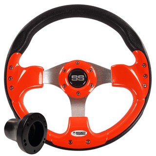 Sports Style SS Golf Cart Steering Wheel with Adapter Option