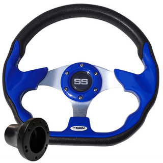 Custom Racing Style SS Golf Cart Steering Wheel with Adapter Option