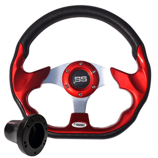 Custom Racing Style SS Golf Cart Steering Wheel with Adapter Option